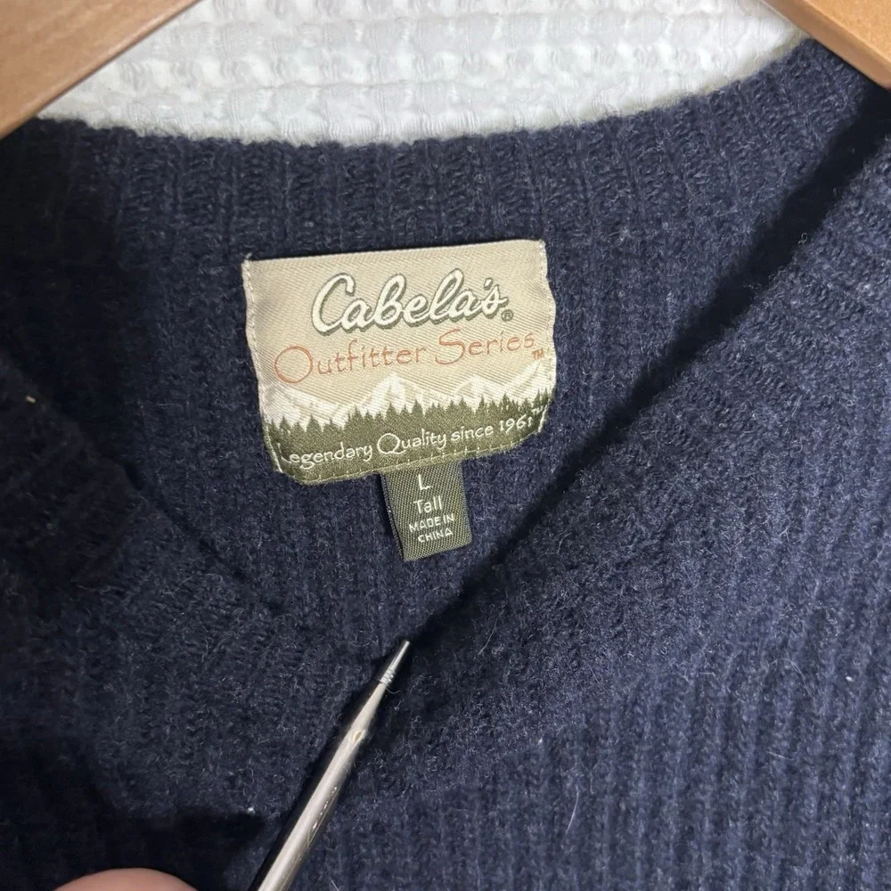 Cabelas Wool Teachers Sweater College Winter Leather Elbow Patches